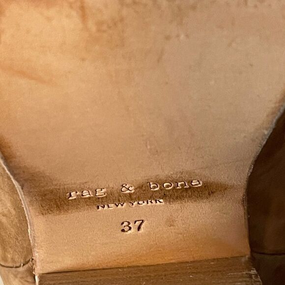 Rag & Bone Classic Newbury style ankle boots in tan size 37 - Picture 9 of 11